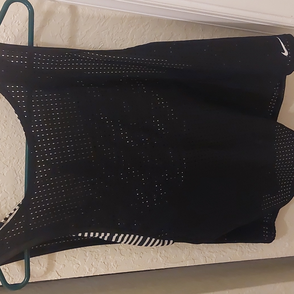 Nike Sport Mesh Layered Tankini Bathing Suit Set Black/Stripes Size S/M NWT NEW - Picture 5 of 15